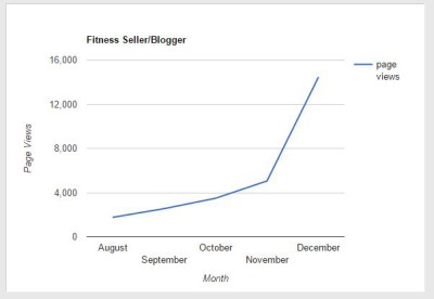 Chart of fitness blogger traffic increasing from November to December.