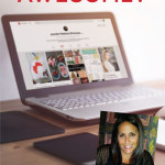 Laptop, image of guest Jennifer Fishkind and text overlay "Why is Pinterest Awesome? Simple Pin Podcast with Jennifer Fishkind".
