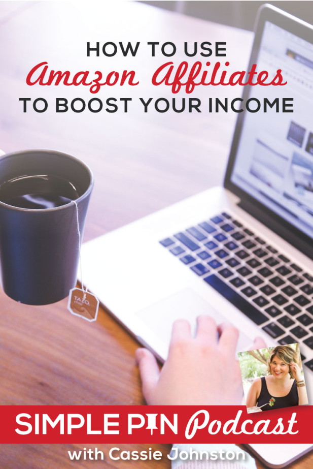 woman drinking tea and using laptop with text overlay "How to use amazon affiliates to boost your income".
