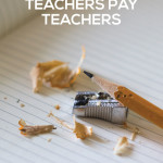 Pencil, paper, pencil sharpener and pencil shavings - text overlay "Promoted Pins for Teachers Pay Teachers".