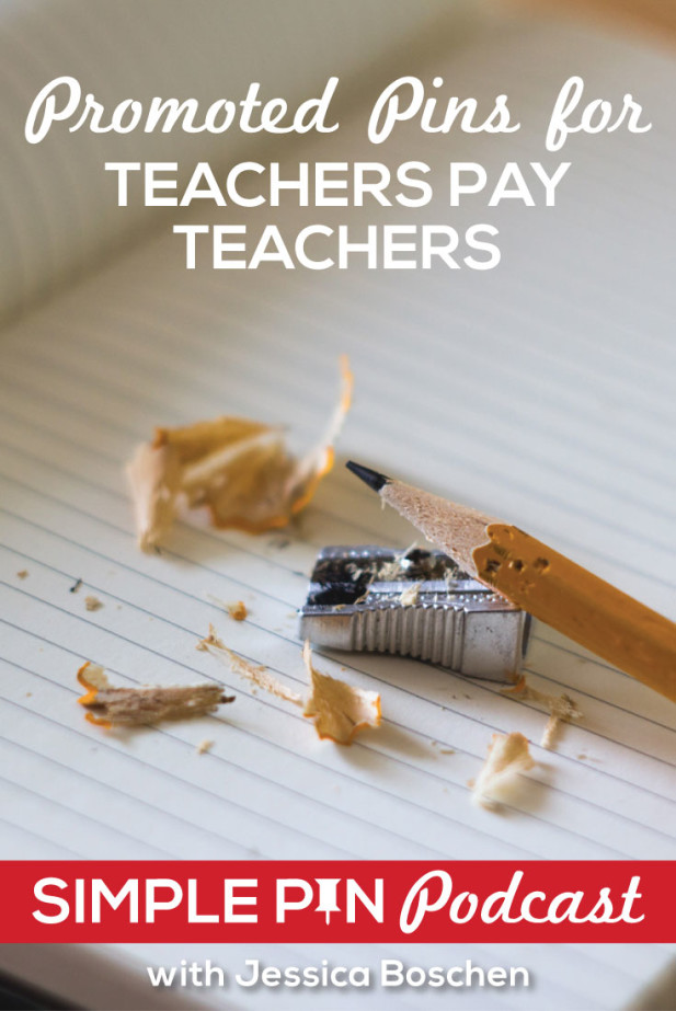 Pencil, paper, and pencil sharpener - text overlay \"Promoted Pins for Teachers Pay Teachers\".