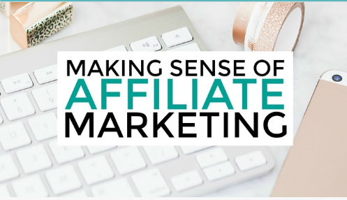 keyboards and phone with text overlay "Making sense of affiliate marketing".