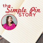 blank notebook on a desk - text overlay "The Simple Pin Story".