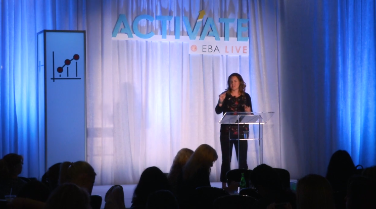 Kate Ahl speaking at the EBA Activate Conference.