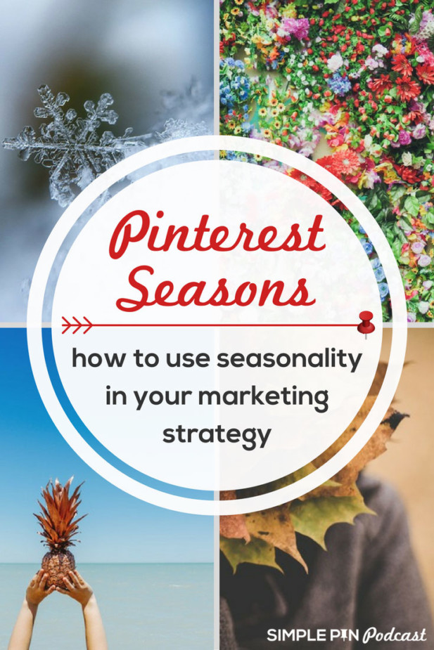 collage of images representing different seasons - text overlay "Pinterest Seasons, how to use seasonality in your marketing strategy".