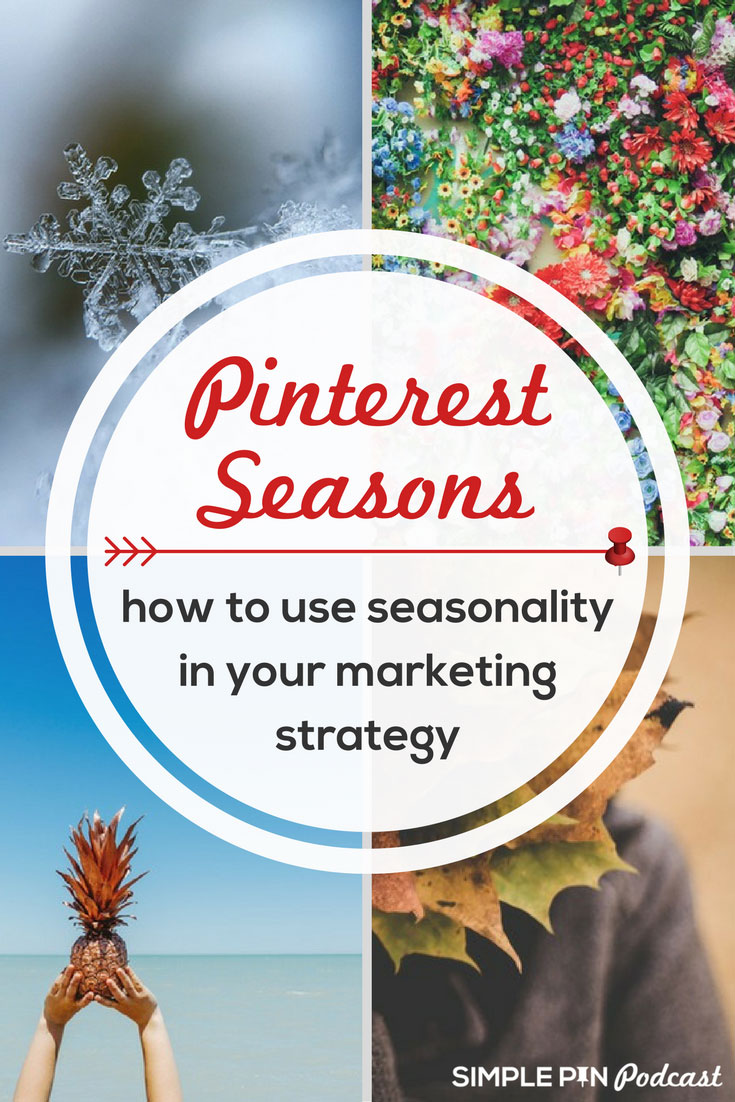 collage of images representing different seasons - text overlay \"Pinterest Seasons, how to use seasonality in your marketing strategy\".
