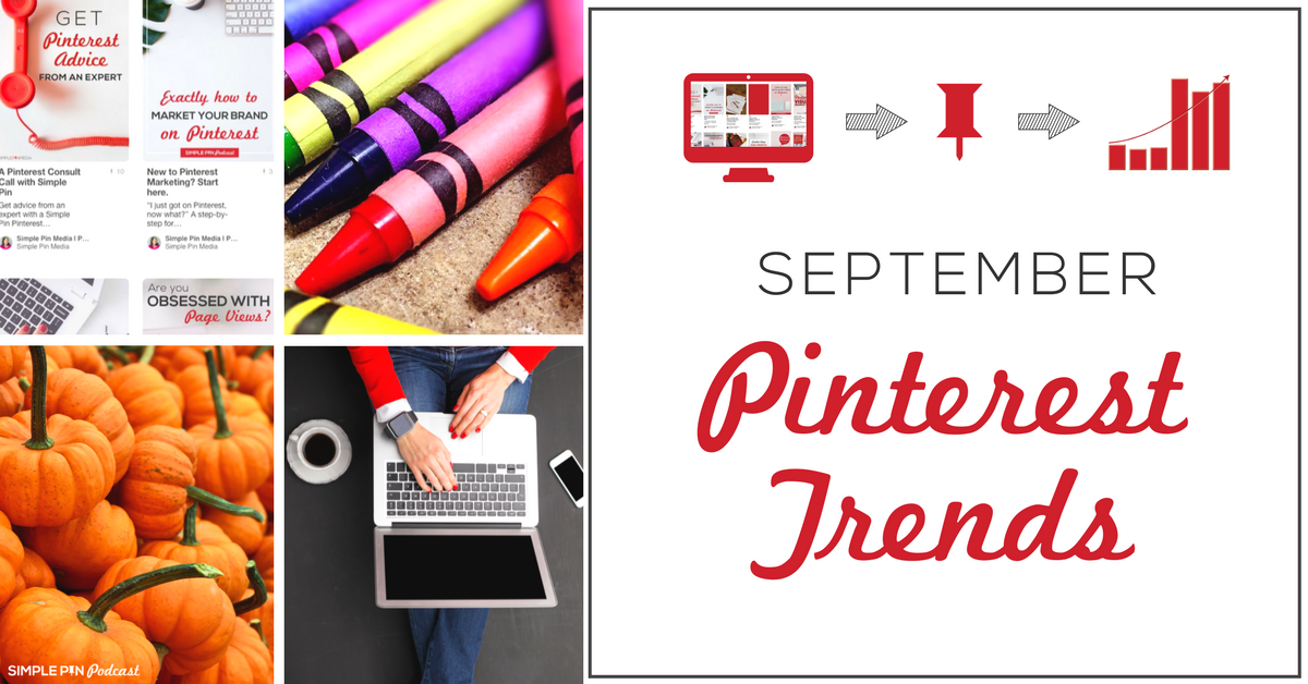 Collage of September-themed images -  text overlay \"September Pinterest Trends\". 