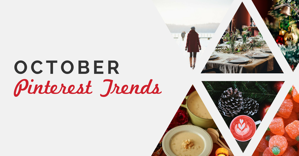 collage of October-themed images - text overlay \"October Pinterest Trends\". 