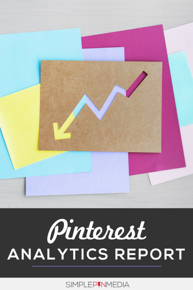 pile of colorful paper with text overlay that reads Pinterest analytics report