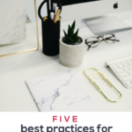 blogger desk with computer five best practices for Pinterest marketing