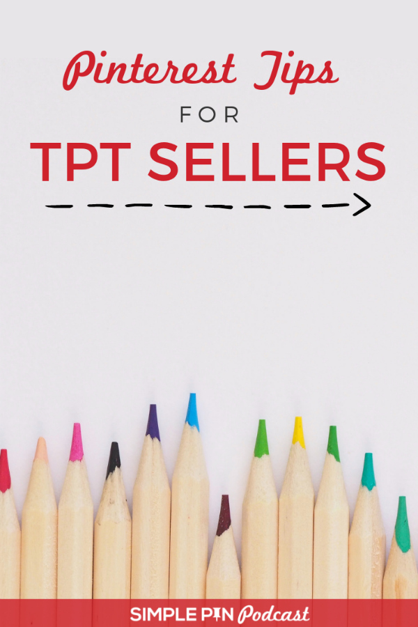 Colored pencils with text overlay "Pinterest tips for TPT sellers".