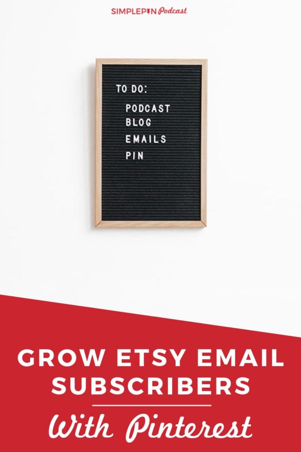letter board with text overlay "grow etsy email subscribers with Pineterest".