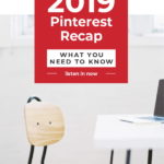 desk and chair with text overlay "2019 Pinterest recap: what you need to know".