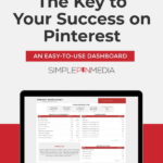 pinterest dashboard on computer screen with text overlay: "Pinterest Analytics: The Key to Your Success on Pinterest"