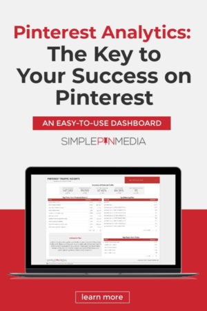 pinterest dashboard on computer screen with text overlay: "Pinterest Analytics: The Key to Your Success on Pinterest"