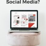 laptop displaying pinterest on a stool. Text overlay "is Pinterest social media?".