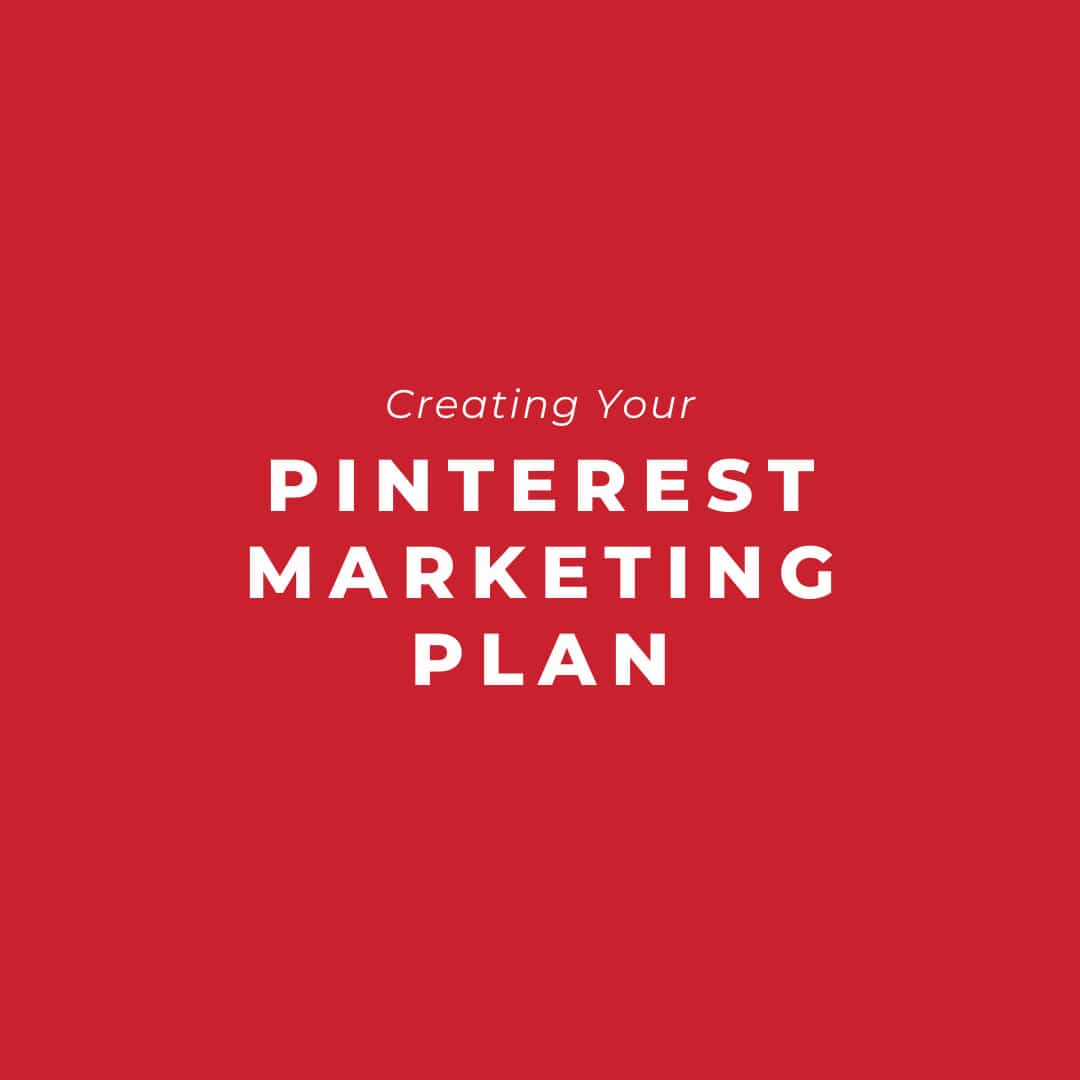 Curiosity Campaign 5 Plan (1) Red background with white text "Creating Pinterest Marketing Plan"