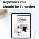 ipad displaying keyword planner - text "Winter Pinterest Trends: Keywords you should be targeting".