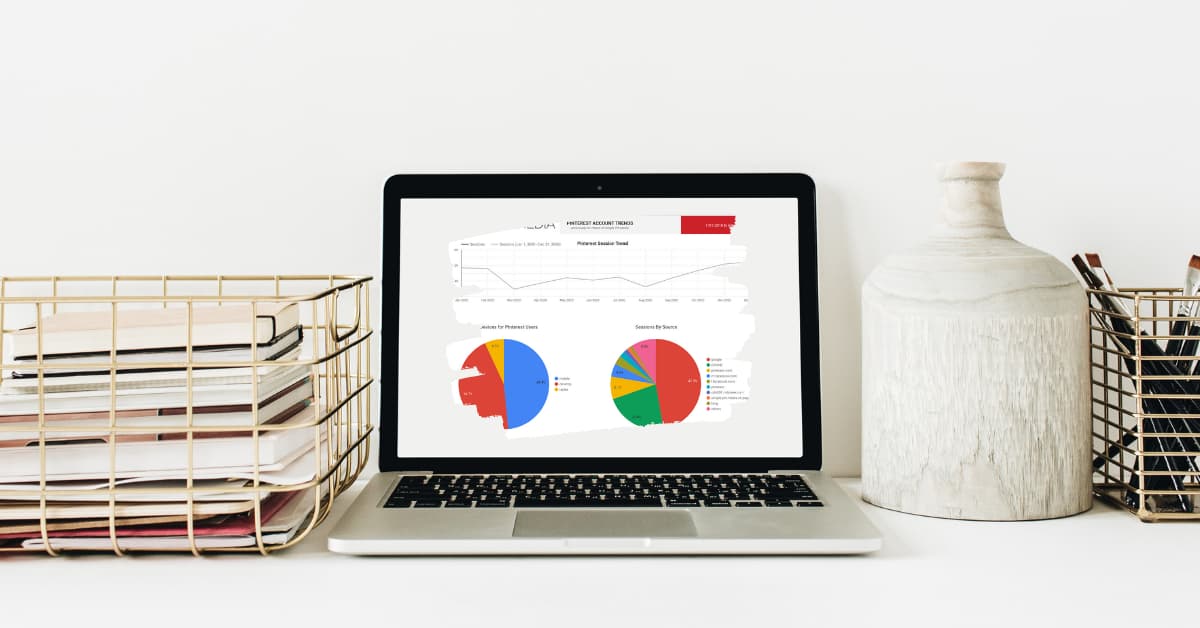 computer screen displaying a Google Data Studio dashboard.