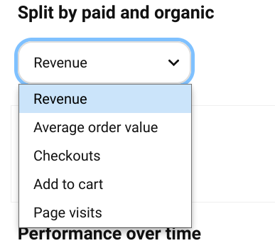 Screenshot of options in Pinterest Conversion Insights Tool.