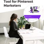 woman working at a desk - text "Canva Pro Content Planner: A New Scheduling Tool for Pinterest Marketers".