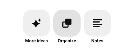screenshot of organize button for Pinterest board section.