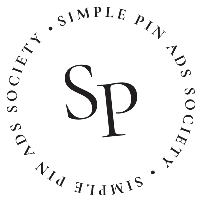 Simple Pin Ad Society logo - black text on a white background.