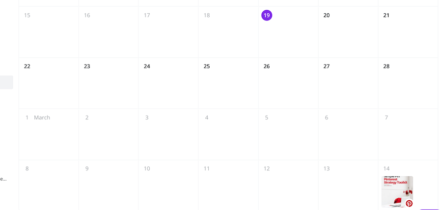 screenshot of Canva Pinterest scheduler.