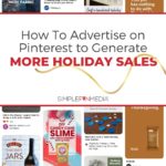 collage of promoted pins on Pinterest - text "How to Advertise on Pinterest to Generate More Holiday Sales".