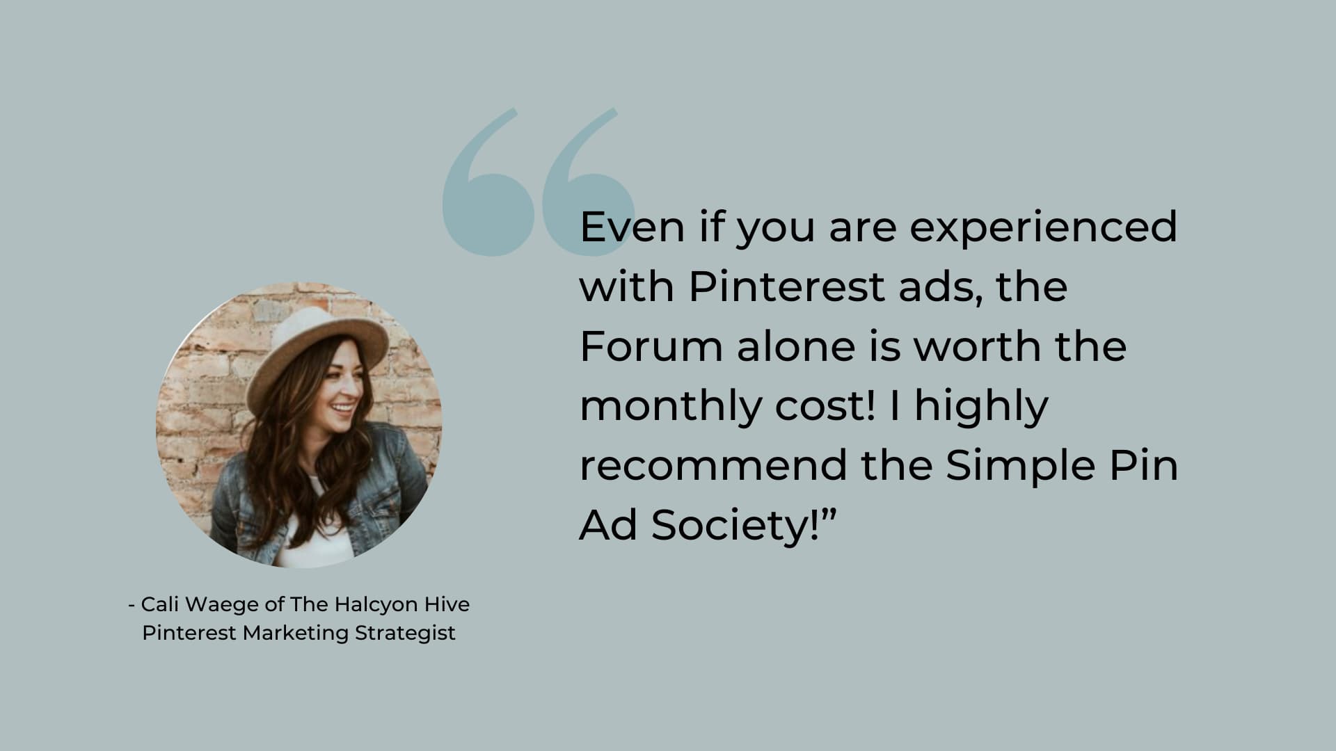 pinterest-ads-recommendation picture of woman in hat with a quote.