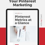 ipad with planner cover page on white and red background - text "effectively plan your pinterest marketing: free guide".