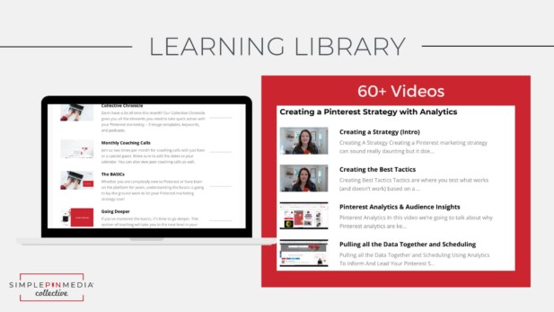 image of desktop monitor with text "learning library - 60+ videos".