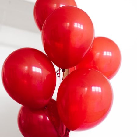 bunch of red balloons.