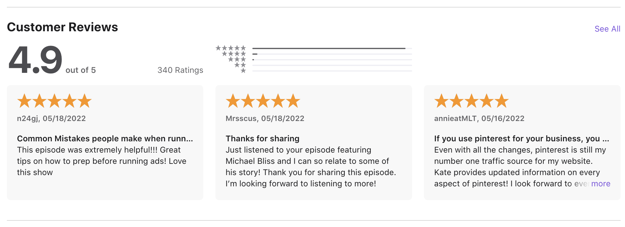 Simple Pin Media Podcast Reviews.