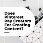 flat lay of black and white polka dot journal with text "does pinterest pay creators for creating content?".