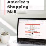 laptop screen with text "pinterest: america's shopping mall".