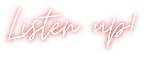 image of text "listen up".