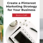 journal and iphone on table with text "let us help you create a pinterest marketing strategy for your business".