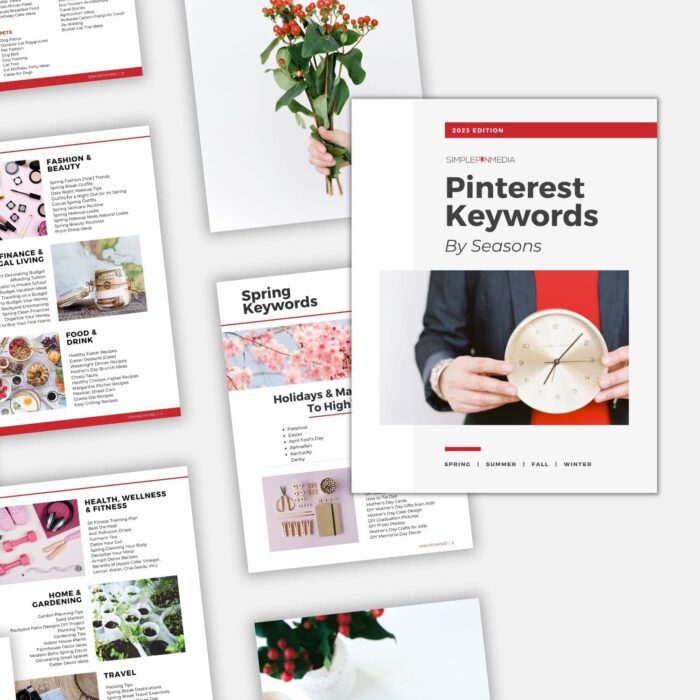 layout of pages from pinterest keyword planning guide.