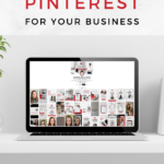 computer monitor with pinterest profile on screen with text "why you need pinterest for your business".