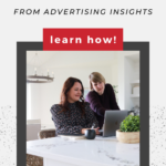 two people looking at laptop on table with text "optimizing organic pinterest marketing from advertising insights".