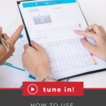hands holding ipad with text "tune in! how to use pinterest ads data for organic marketing".
