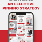 iphone screen with pin images for pinterest with text "back to basics: an effective pinning strategy".