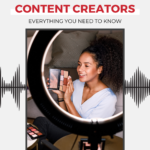person holding a makeup palette with text "pinterest for content creators - everything you need to know".