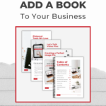 4 spiral bound notebooks stacked on top of each other with the words "Why You Should Add A Book To Your Business".