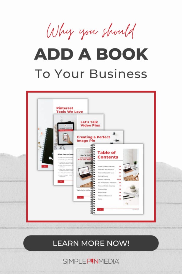4 spiral bound notebooks stacked on top of each other with the words "Why You Should Add A Book To Your Business".