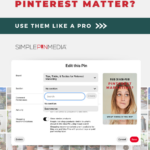 Image shows a Pinterest pin being edited. Text reads, "Why do board sections matter on Pinterest? Use them like a pro"