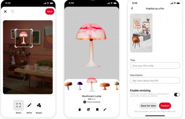 Image shows steps to create a Pinterest collage.