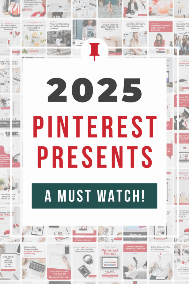Image shows a Pinterest pin collage. Text reads, "2025 Pinterest Presents- A Must Watch"
