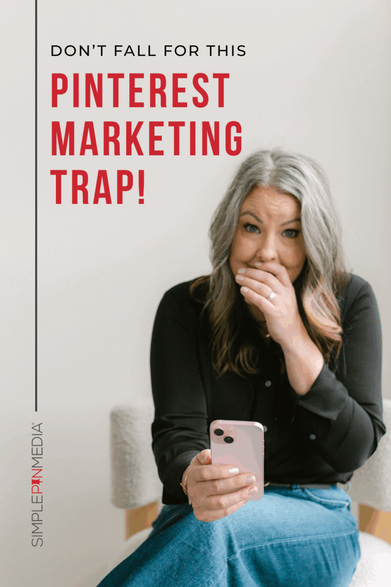Text reads, "Don't Fall for This Pinterest Marketing Trap!"